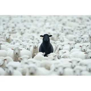 Leinwandbild BLACK SHEEP (BHT 120x80x3 cm) - weiß - BHT 120x80x3 cm