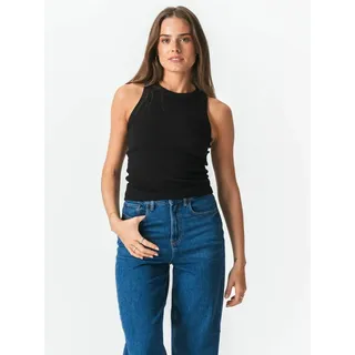 teeshoppen Top Ribbed Schwarz XL