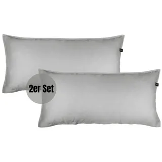 Schöner Wohnen PLAIN Satin Baumwolle Grau 40 x 80 cm + 80 x 80 cm
