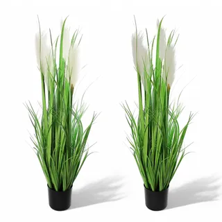 Arnusa Künstliches Pampasgras 90 cm hoch im Topf Dekogras Kunstgras Dekoration Kunstpflanze künstliche Gräser Zimmerpflanze (2)