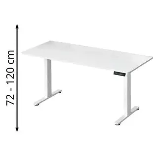 Songmics Höhenverstellbarer Schreibtisch 160 x 70 cm Wolkenweiß