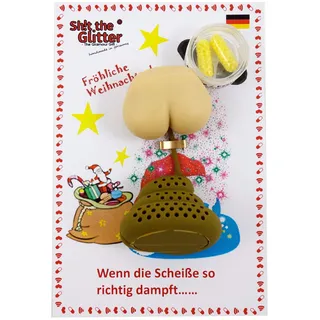 Shit the Glitter – Teesieb im Weihnachts-Design (incl. Karte und „ESSBAREN“ Glitzerpillen/Geschenk/Überraschung/Scherzartikel/Festival/Party/Weihnachtswichteln