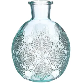 NaDeco Kugelvase 'Bologna' Hellblau 17 cm, Ø 12,5 cm, bauchige Glasvase | Kugelige Form mit engem Hals, zeigt jede Füllung von allen Seiten und hält einen kleinen Strauß zusammen