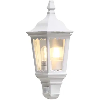 Konstsmide Außenwandleuchte Aluminium/Glas 49,5 cm mit Bewegungsmelder weiß
