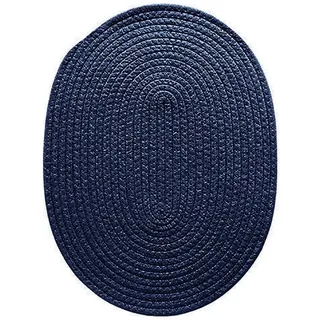 Blausky 6 St點k Oval Platzsets,Baumwolle Tischmatten,Geflochten Platzdeckchen,Tischuntersetzer Ovales,Gewebte rutschfest Abgrifffeste Tischsets,Hitzebest鋘dig f黵 Esszimmer,K點he,Marineblau,30 x 40 cm