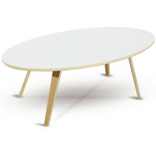 dasmöbelwerk Couchtisch Couchtisch Beistelltisch Skandinavisch Tisch ARVIKA oval 120cm Weiß weiß