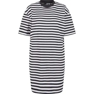 URBAN CLASSICS Shirtkleid Gestreift Schwarz/Weiß XS