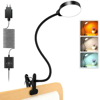 Glocusent 5W Leselampe Bett, 36 LED Augenschonende Klemmlampe Bett | Klemmleuchte mit 30-Min Timer, Flexibler Schwanenhalsideal für Kopfende, Schreibtisch, Regal, Lesen, Lernen, Arbeit, Handwerk