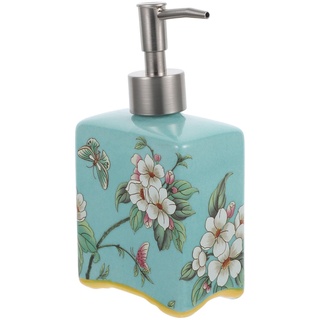 Cabilock Reiseshampoo Keramik-Seifenflasche Vintage-Seifenspender Handseifenpumpenflaschen 410 Ml Lotionspender Nachfüllbarer Shampoo-Behälter Für Zuhause Badezimmer Küchenzubehör