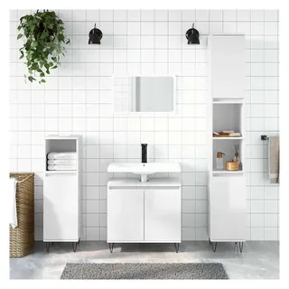 vidaXL Badezimmerschrank 58 x 60 x 33 cm Hochglanz-Weiß