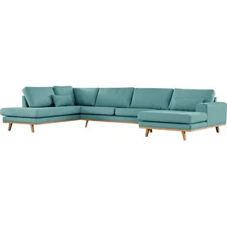 home24 Wohnlandschaft mit Longchair - Petrol