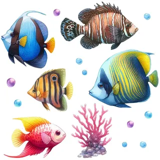 WANDAUFKLEBER 80x122cm - Unterwasserwelt der Fische