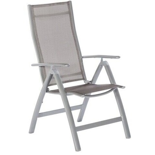 Merxx Gartenstuhl Klappsessel Carrara 5-fach verstellbar diamantbraun Aluminium