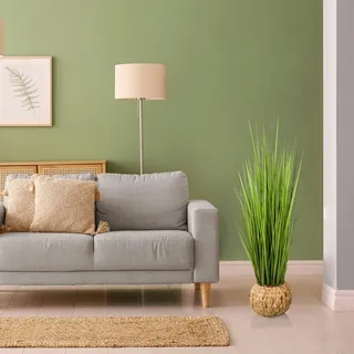 HJH Office Kunstpflanze CORTADERIA Naturstroh,