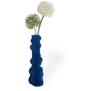 Shapes - Decorations Dekovase Bubble Two - Exclusive by Martin Žampach, Vase, 10 Farben, 3D-Druck (Einzelmodell, Vase mit Borosilikatglas zur Nutzung mit Wasser), Wasserdicht; Leichte Struktur innerhalb des Materials (Rillung) blau