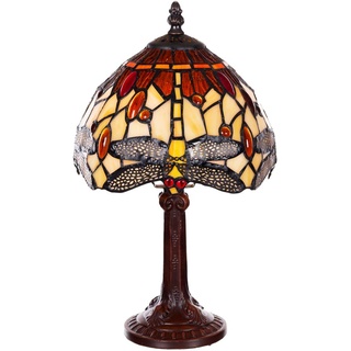 Birendy Tischlampe Tiffany Libelle groß Tiff157 Motiv Lampe Dekorationslampe
