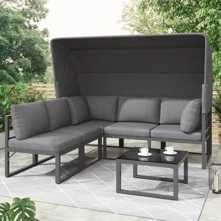 Merax Gartenlounge-Set 4-tlg. grau