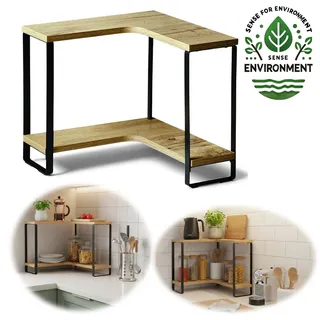 Küchenregal Eckregal Holz 30x30cm stehend Aufbewahrungsregal Gewürzregal Küche