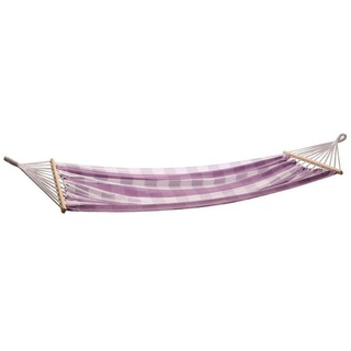 CONACORD Hängematte Hängematte Garda Comfort violett 1x2m Hängeliege bis 120 kg Garten Baumwolle Stabhängematte, Gesamtlänge von 300 cm weiß