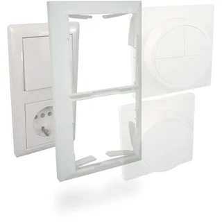 Cadelux Lichtschalter Abdeckung PHTD für Philips Hue Tap Dial Schalter (Rahmen 2-fach, Schneeweiß)