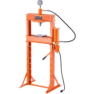 Vevor hydraulische Werkstattpresse 20 t (H-Rahmen) mit Pressplatte, einstellbare Hydraulikpresse (Max. Zylinder 14 cm) mit Dreieckstütze, geeignet zum Biegen & Richten & Stanzen Orange