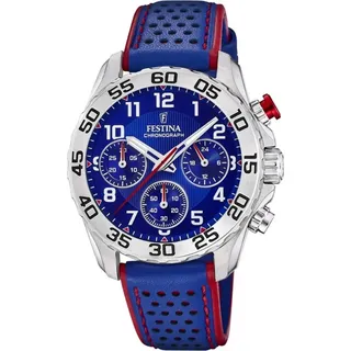 Festina F20458/2 36,5mm Ledergehäuse Blau Lederarmband Blau
