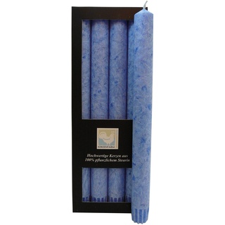 Stearin Stabkerzen, 250 x 22 mm, Blau, 4er-Pack, Bio - Kerzen/Stearin - Leuchterkerzen