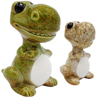 alles-meine.de GmbH große Spardose - Dinosaurier - Tyrannosaurus Rex - Farb-Mix - stabile Sparbüchse - aus Porzellan/Keramik - Dinos Saurier - Geldgeschenk/Kinderspardose..