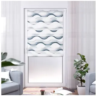 K-HOME Klemmfix Doppelrollo Welle 45 x 150 cm grau