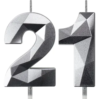 Geburtstagskerzen Zahlen Kerze 21 Tortendeko 21. Geburtstag Kerzen Geburtstag Silber Zahlen Geburtstagskerzen für Torte