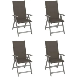 vidaXL Hochlehner Gartenstuhl 69 x 69 x 110 cm braun 4 St.