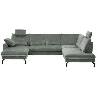 Kollektion Kraft Wohnlandschaft aus Mikrofaser Grace ¦ türkis/petrol ¦ Maße (cm): B: 332 H: 89 T: 220.0