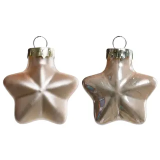 Trend Line Christbaumschmuck TrendLine Weihnachtskugeln Glas-Sterne 4 cm beige