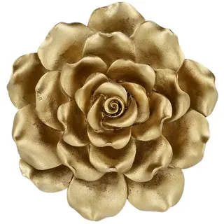Wanddekoration Blume , gold , Polyresin (Kunstharz) , Maße (cm): T: 5  Ø: 13
