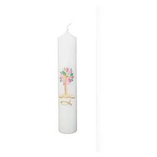 Wiedemann Kerzen Taufkerze Mädchen verziert 265 x 50 mm, mit individueller Namensverzierung