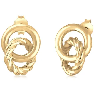 Elli Ohrstecker Kreis Knoten gold 925 Sterling Silber onesize