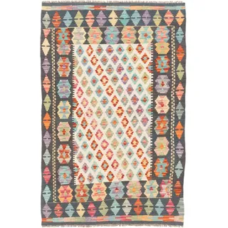 Nain Trading Orientteppich Kelim Afghan 100x152 Handgewebter Orientteppich, rechteckig, Höhe: 5 mm beige