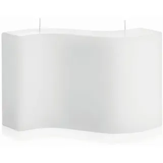 INNA-Glas Formkerze Kerzenrohling Welle BAYLOR mit 2 Dochten, weiß, 15cm, Ø25cm weiß