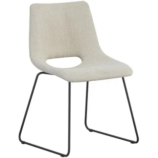Stylife Stuhl, Creme, Schwarz, Metall, Textil, Kufe, 48x79x56 cm, Stoffauswahl, Esszimmer, Stühle, Esszimmerstühle
