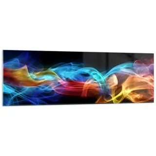Panorama Bilder auf Glas 160x50cm Glasbild Abstrakt luft bunt figur Groß XXL Wanddeko Bild im Glas Schlafzimmer Küche Wandbilder Dekoration Wohnzimmer Modern Wand Kunstdruck Art GAB160x50-2171