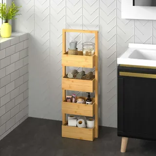 CASARIA Badregal Bambus 88x16x28cm