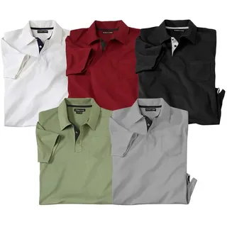 ATLAS FOR MEN - 5er Pack Polohemden für Männer - In großen Größen erhältlich - 4XL
