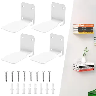 MININUSI 4 Stück Unsichtbare Bücherregale Schwebendes Regal ohne Bohren | Wandregal Bücherrega Schwimmende Regale Schwebendes Bücherregal Bücherregal Küchenregal für Büro Wand Küche Wohnzimmer