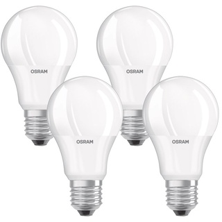 Osram LED Base Classic A Lampe, in Kolbenform mit E27-Sockel, nicht dimmbar, Ersetzt 60 Watt, Matt, Warmweiß - 2700 Kelvin, 4 Stück (1er-Pack)