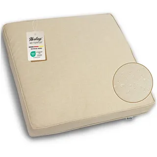 Herlag Stuhlkissen Sunny, Outdoor Loungekissen Gartenlounge Rattanmöbel Wetterfest beige Sitzkissen 60x60cm