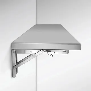 Robust Drop-Leaf Wandklapptisch aus Edelstahl 304, Verdickter Ständer, 0,8 mm Gebürstete Oberfläche