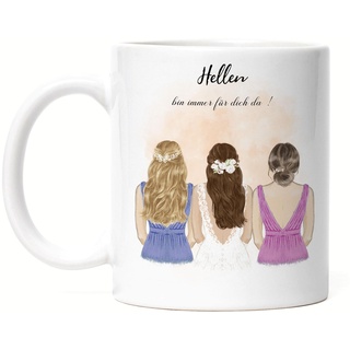 Kiddle-Design Brautjungfern Tasse Personalisiert mit Name Trauzeugin & Braut | Frage & Danke-Geschenk für Freundinnen Brautjungfernn Bridesmaid