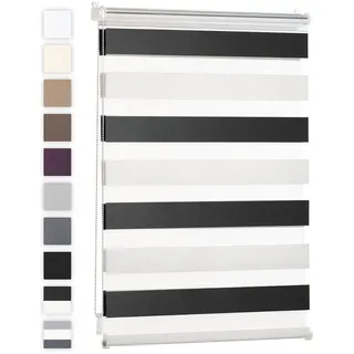 Blumtal Doppelrollo 85 x 155 cm schwarz/weiß