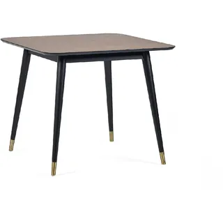 Julian Bowen Findlay Esstisch, quadratisch, Walnussoptik und schwarz | Retro Küchentisch für Esszimmer, 90 cm Breite, Platz für bis zu 4 Personen
