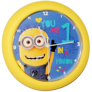alles-meine.de GmbH Wanduhr - Minnion - Ich einfach unverbesserlich - 26 cm groß - sehr leise ! - Uhr - Analog - Wohnzimmer & Kinderzimmer - für Jungen Mädchen Kinder - Minni..